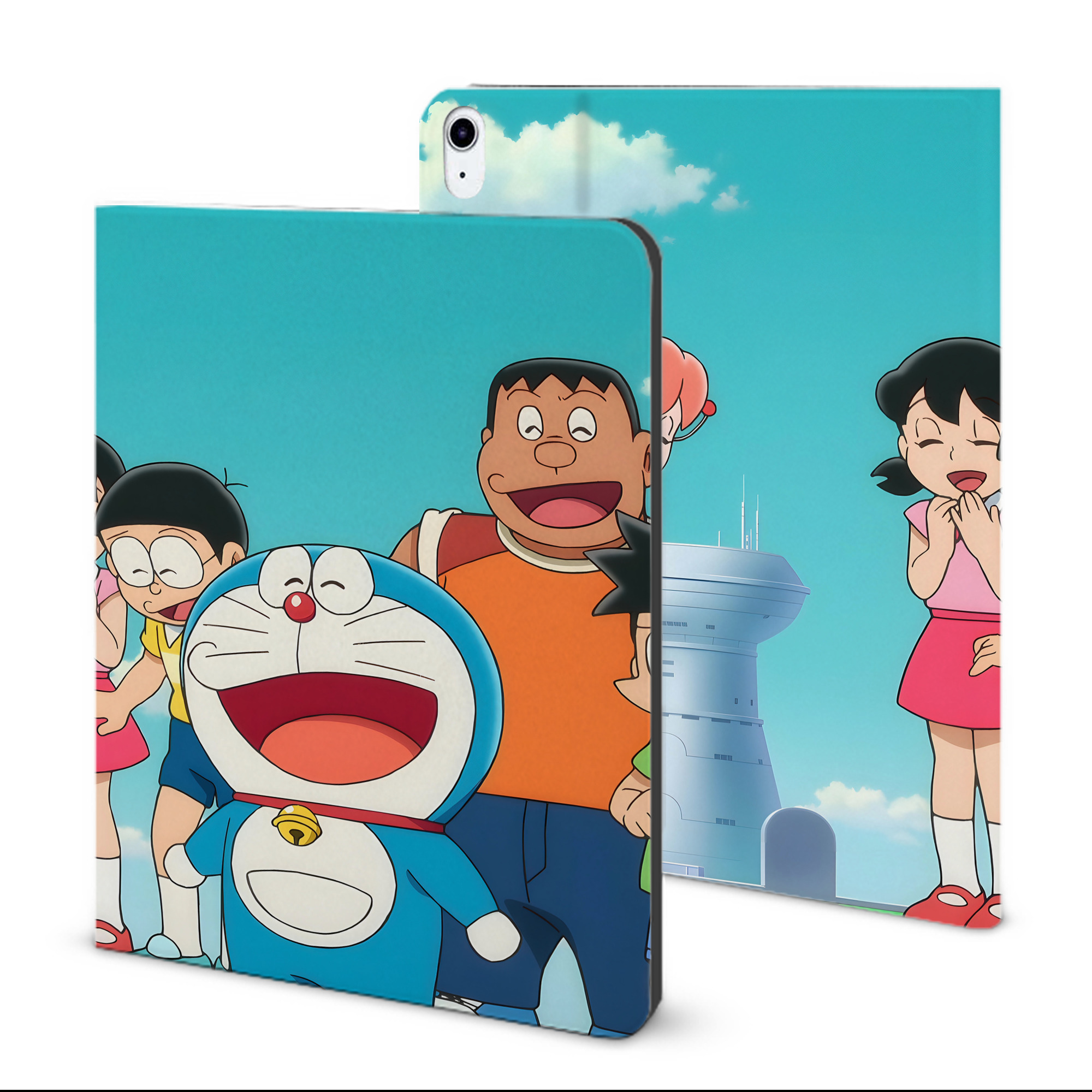 （画像用） ドラえもん Doraemon IPad ケース ブック型 PUレザー TPU 耐衝撃 軽量 薄型 ペン収納なし 全面保護 IPad 各モデル対応